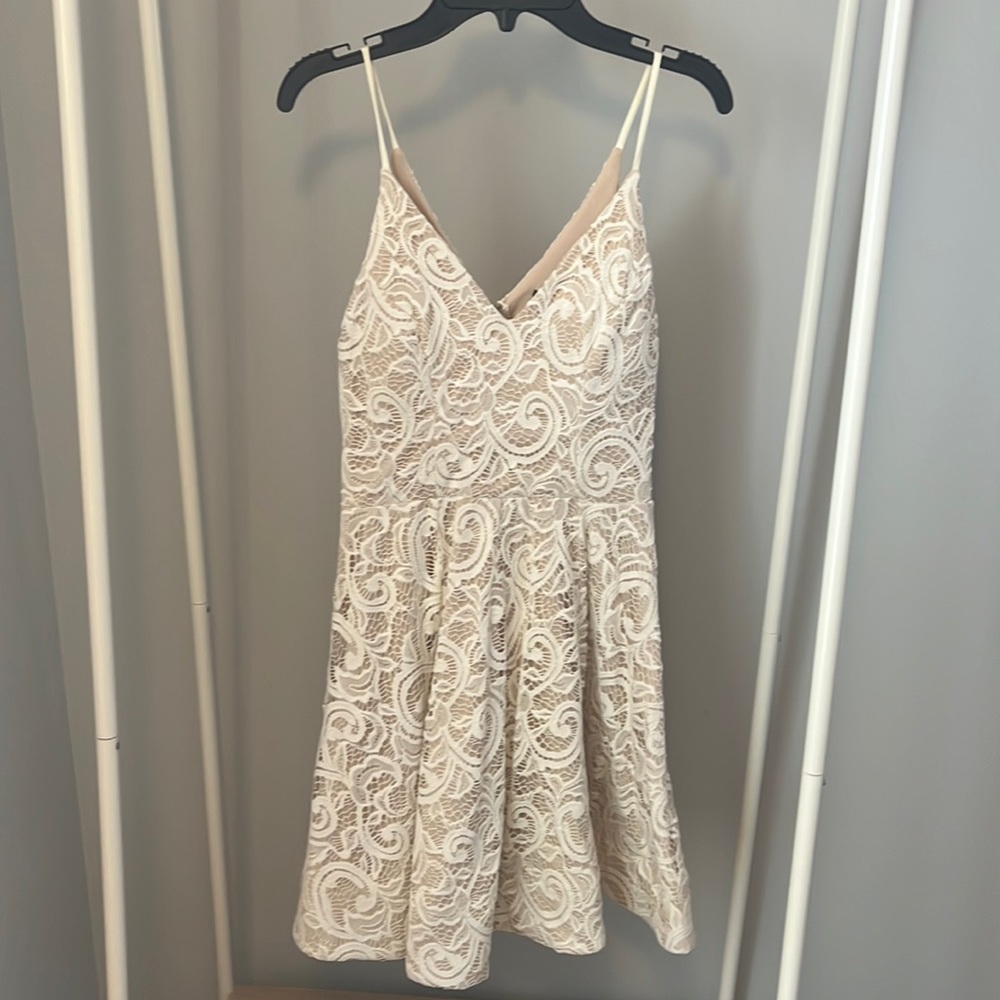 size 3, white mini dress